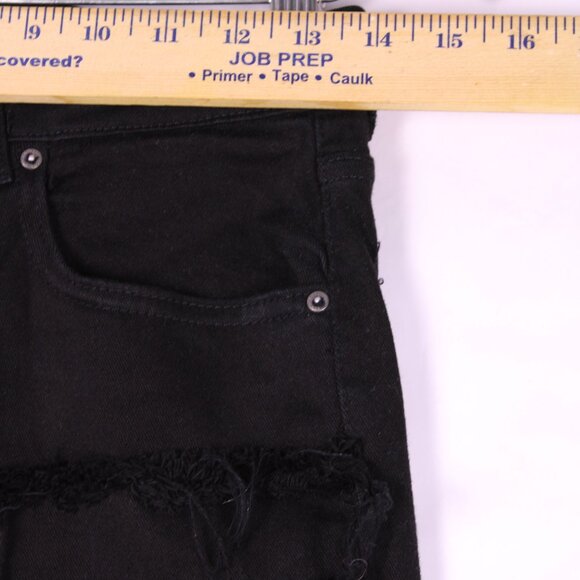 0229-Black Shredded Skinny Jeans – Kids Long Fit, Edgy Streetwear Style - Picture 2 of 9